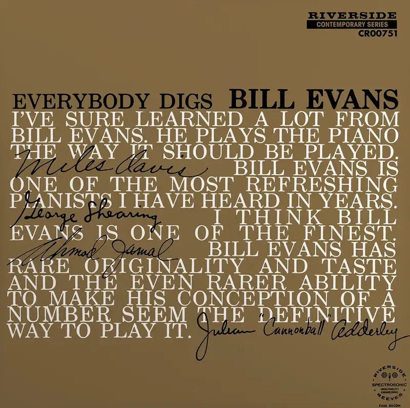 Bill Evans Trio/Everybody Digs Bill Evans (Mono) [Lp] 1