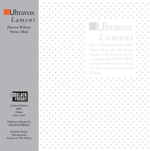 Ultravox/Lament (Steven Wilson Mix - Clear Vinyl) [Lp] 1
