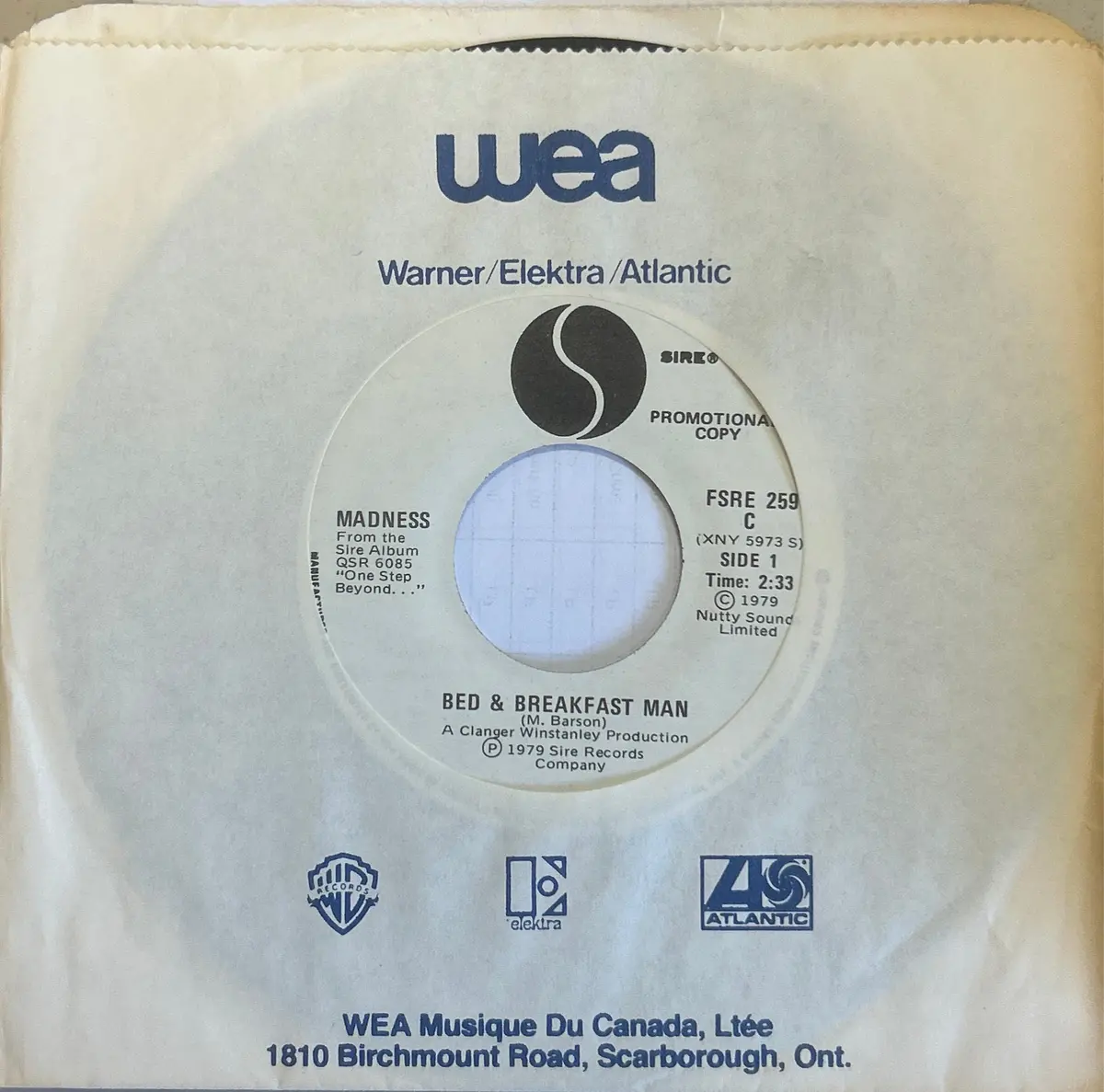 [Used 7"] Madness / Bed & Breakfast Man 1