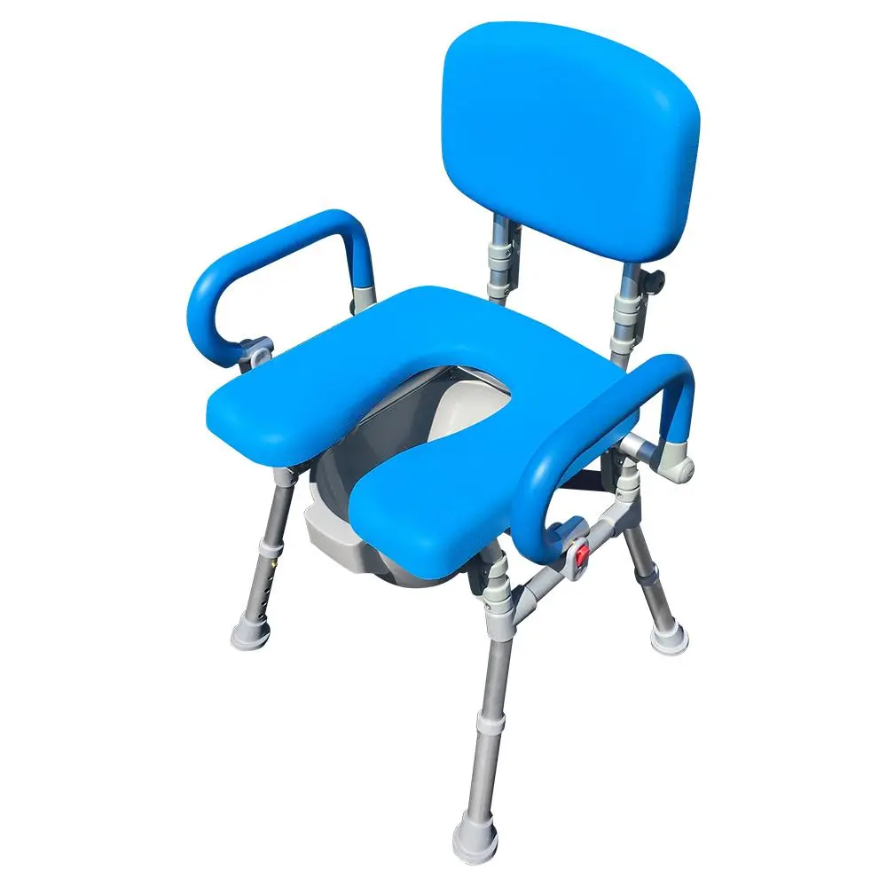 Ultracommode Voted #1 Most Comfortable Bedside Commode Chair - Soft, Warm, Padded And Foldable. Xl Seat With 100% Open Front, Padded Pivoting Armrests, Adjustable Height. Free Commode Pail 1