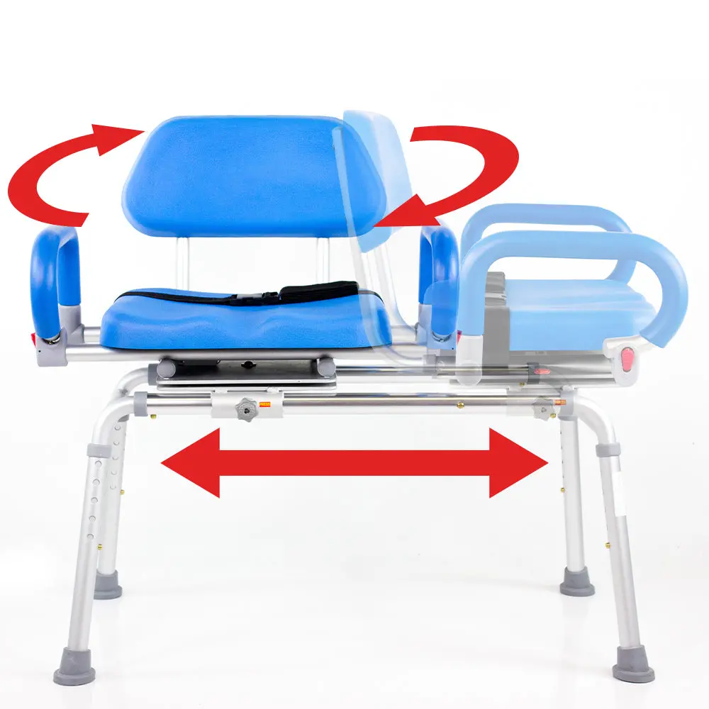 The Original Carousel Sliding Transfer Shower Bath Bench With Swivel Seat For Physically Handicapped Or Disabled 1