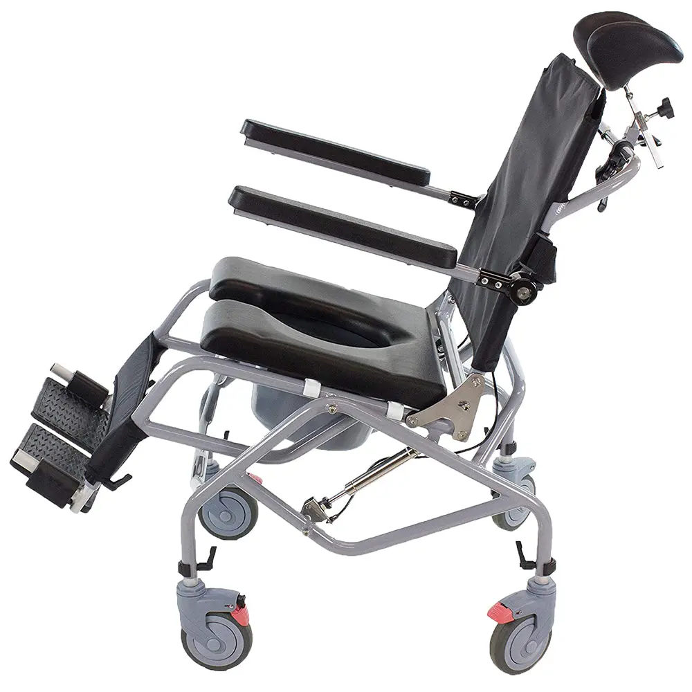 Professional Tilt-In-Space Reclining Shower/Commode Chair - Padded 1