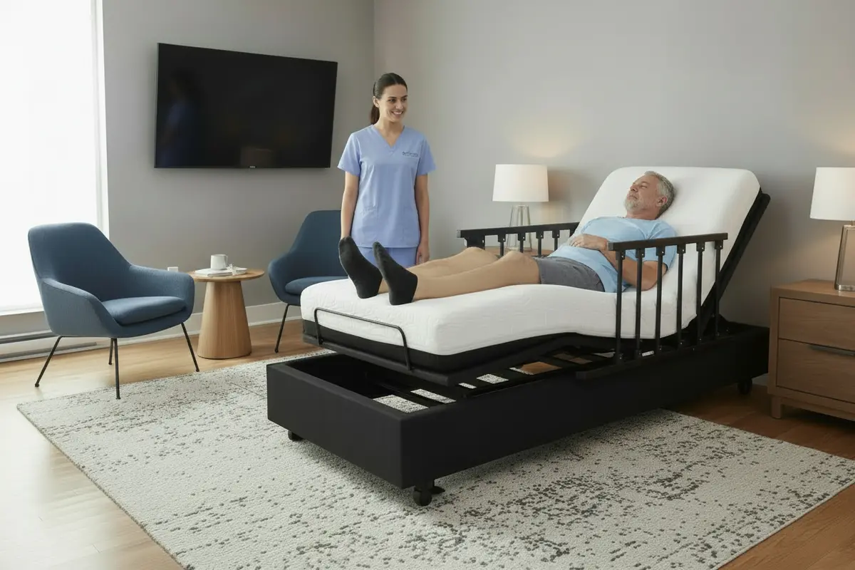Elevate Wallhugger Height Adjustable Bed Base With Hi Lo Motor - Twin Xl - Includes Free Waterproof Cover 1